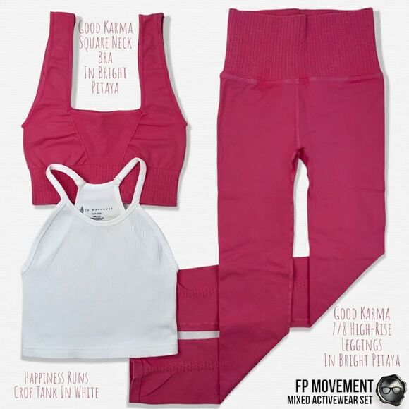 FP MOVEMENT ACTIVEWEAR SET: GOOD KARMA SQUARE NECK BRA + LEGGINGS + HR CROP TANK - Picture 16 of 16